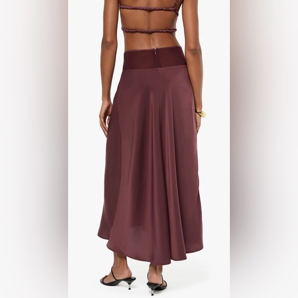 WeWoreWhat Midi Chiffon Cutout Skirt in Merlot - Picture 2 of 7